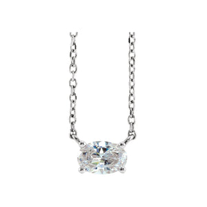 Solitaire Necklace · 8.75–11 ct — 14K White Gold