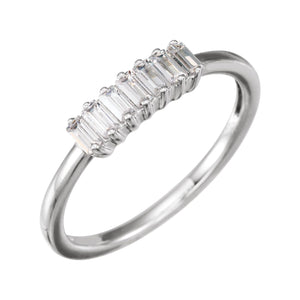 Straight Baguette Ring · 0.33 ct — 14K White Gold