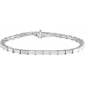 Lab-Grown Diamond Line Bracelet · 6.2 ct — 14K White Gold