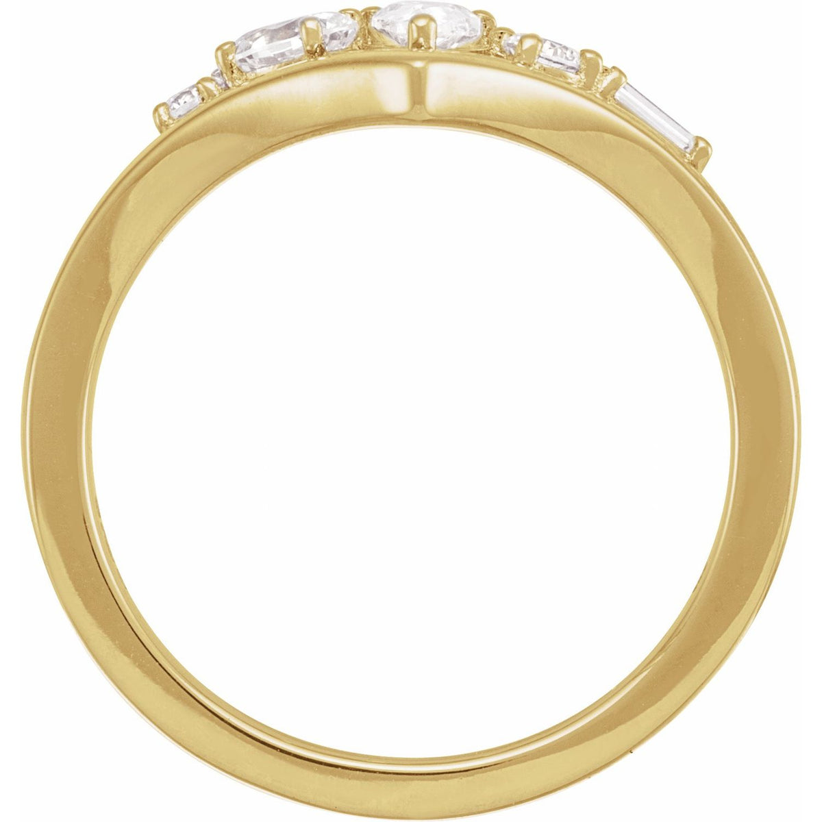 Lab-Grown Diamond V Ring · 0.5 ct — 14K Yellow Gold view 2