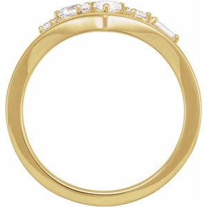 Lab-Grown Diamond V Ring · 0.5 ct — 14K Yellow Gold view 2