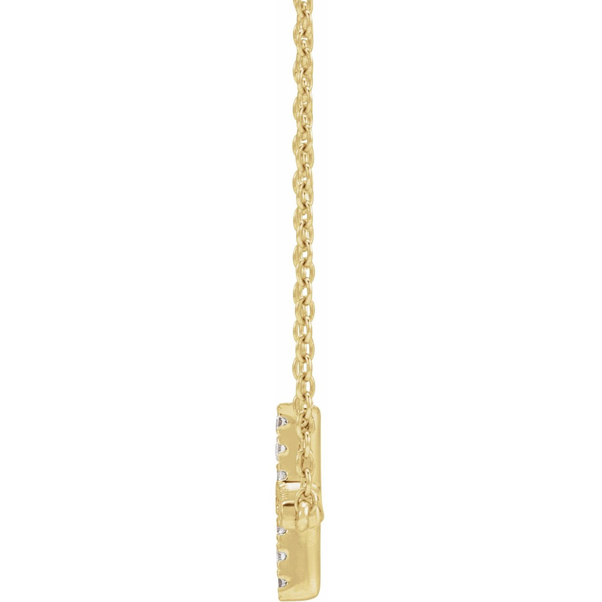Lab-Grown Diamond Sideways Cross Necklace · 1.47 ct — 14K Yellow Gold view 2