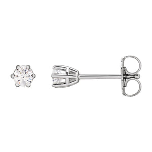 Round 6-Prong Stud Earrings · 0.17–2 ct — 14K White Gold