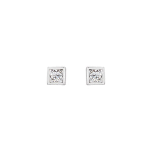 Square Bezel-Set Stud Earrings · 0.13–0.63 ct — 14K White Gold view 2