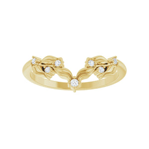 Floral Contour Band · 0.06 ct — 14K Yellow Gold view 3