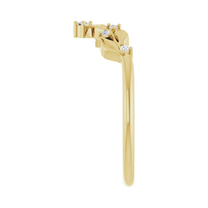 Floral Contour Band · 0.06 ct — 14K Yellow Gold view 4