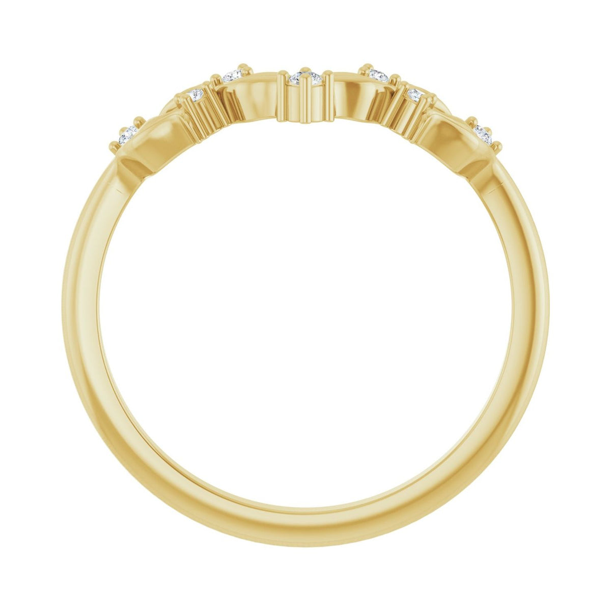 Floral Contour Band · 0.06 ct — 14K Yellow Gold view 2