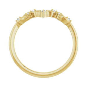 Floral Contour Band · 0.06 ct — 14K Yellow Gold view 2