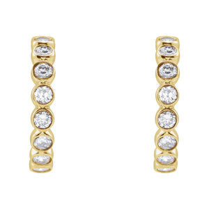 Bezel-Set Hoop Earrings · 0.33–0.38 ct — 14K Yellow Gold view 2