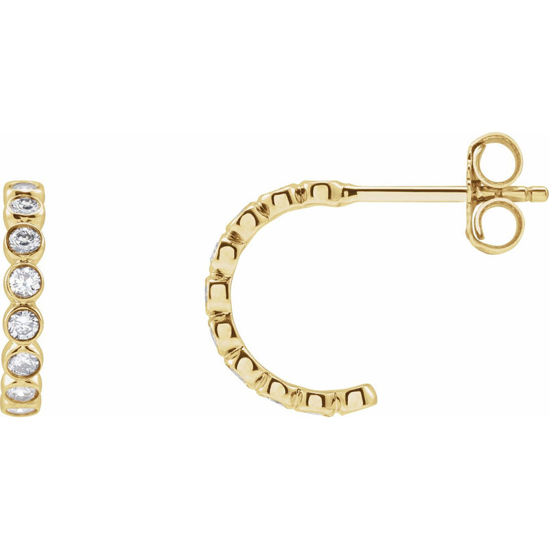 Bezel-Set Hoop Earrings · 0.33–0.38 ct — 14K Yellow Gold