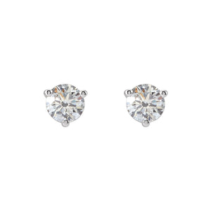 Round 3-Prong Stud Earrings · 0.5–1 ct — 14K White Gold view 2