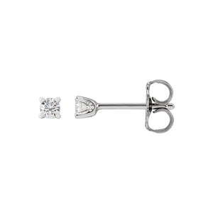 Round 4-Prong Stud Earrings · 0.13–0.5 ct — 14K White Gold