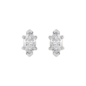 Marquise 6-Prong V-End Stud Earrings · 0.38–0.5 ct — 14K Yellow Gold view 2