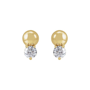 Accented Bead Earrings · 0.33 ct — 14K Yellow Gold view 2