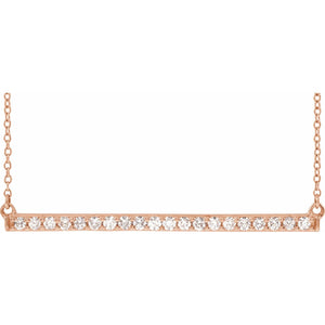 Accented Bar Necklace · 1.27–2.3 ct — 14K Rose Gold