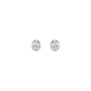 Oval Bezel-Set Stud Earrings · 0.1–0.33 ct — 14K White Gold view 2