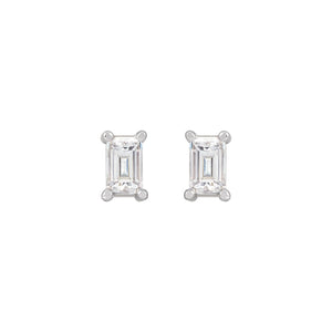 Straight Baguette 4-Prong Stud Earrings · 0.07–0.25 ct — 14K White Gold view 2