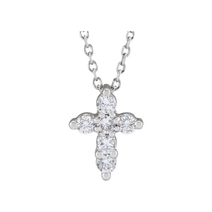 Lab-Grown Diamond Cross Necklace · 2.45–4.65 ct — 14K White Gold