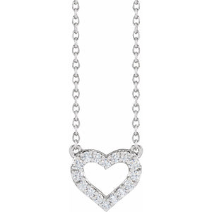 Lab-Grown Diamond Heart Necklace · 0.2–0.38 ct — 14K White Gold