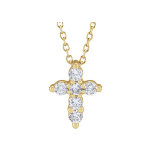 Lab-Grown Diamond Cross Necklace · 2.45–4.65 ct — 14K Yellow Gold