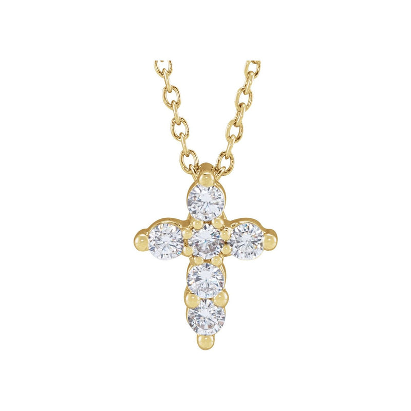Lab-Grown Diamond Cross Necklace · 2.45–4.65 ct — 14K Yellow Gold