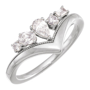 Lab-Grown Diamond V Ring · 0.5 ct — 14K White Gold
