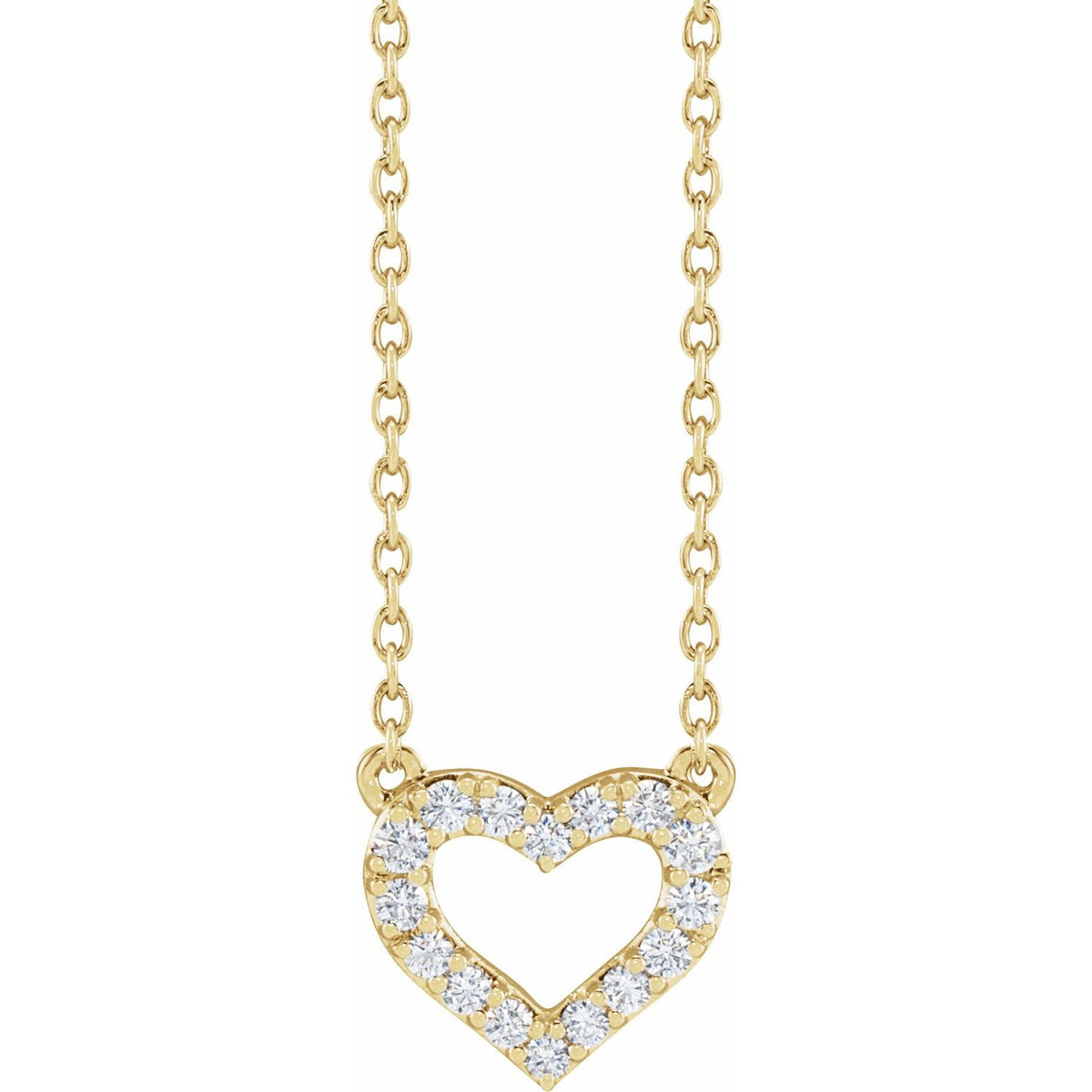Lab-Grown Diamond Heart Necklace · 0.2–0.38 ct — 14K Yellow Gold