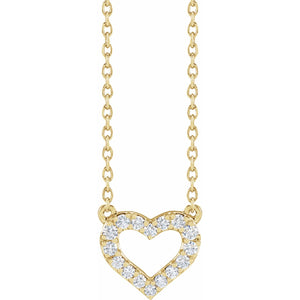 Lab-Grown Diamond Heart Necklace · 0.2–0.38 ct — 14K Yellow Gold