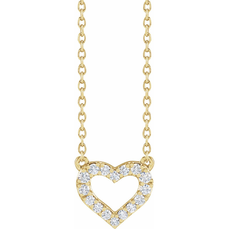 Lab-Grown Diamond Heart Necklace · 0.2–0.38 ct — 14K Yellow Gold