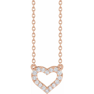 Lab-Grown Diamond Heart Necklace · 0.2–0.38 ct — 14K Rose Gold