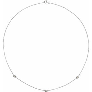 Bezel-Set Station Necklace · 0.2–1 ct — 14K White Gold
