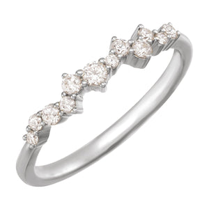 Scattered Stackable Ring · 0.25 ct — 14K White Gold