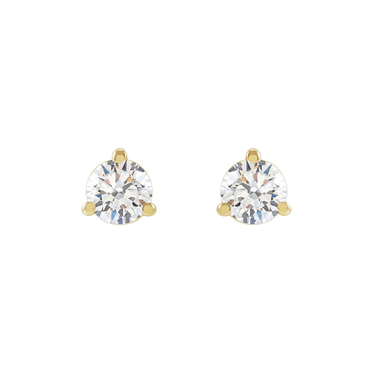 Round 3-Prong Cocktail-Style Stud Earrings · 0.13–4 ct — 14K Yellow Gold view 2