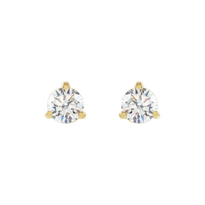 Round 3-Prong Cocktail-Style Stud Earrings · 0.13–4 ct — 14K Yellow Gold view 2