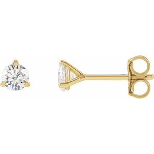 Round 3-Prong Cocktail-Style Stud Earrings · 0.13–4 ct — 14K Yellow Gold