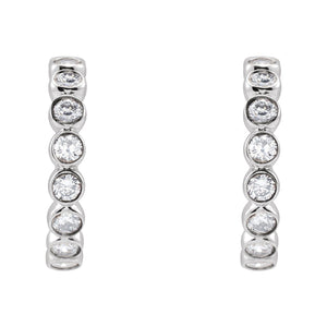 Bezel-Set Hoop Earrings · 0.33–0.38 ct — 14K White Gold view 2