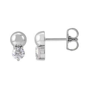 Accented Bead Earrings · 0.33 ct — 14K White Gold