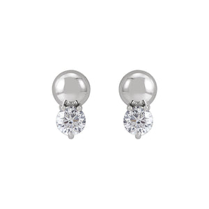 Accented Bead Earrings · 0.33 ct — 14K White Gold view 2