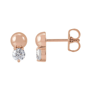 Accented Bead Earrings · 0.33 ct — 14K Rose Gold