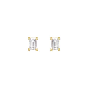 Straight Baguette 4-Prong Stud Earrings · 0.07–0.25 ct — 14K Yellow Gold view 2