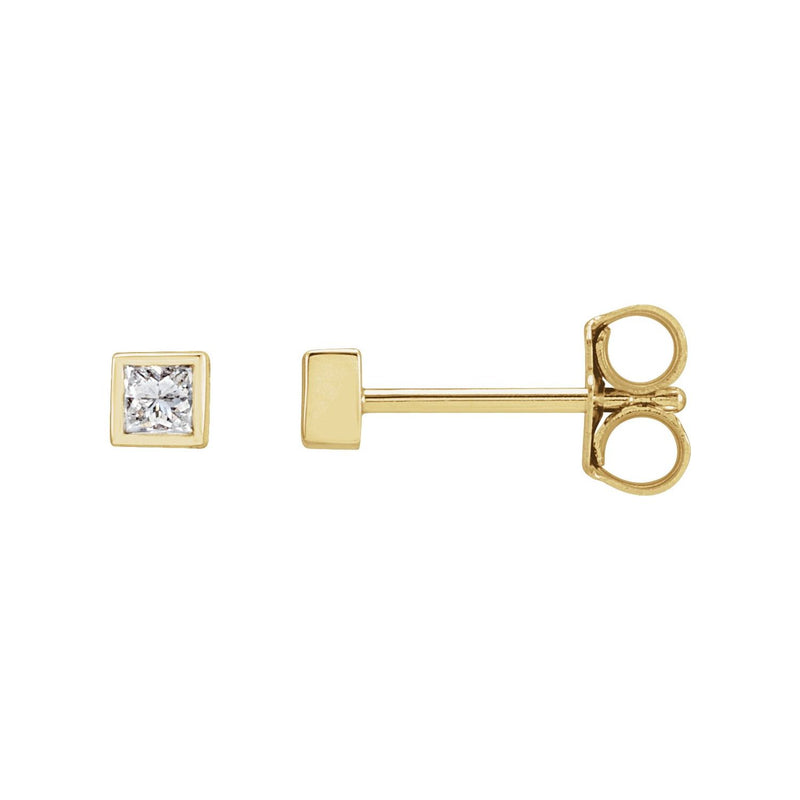 Square Bezel-Set Stud Earrings · 0.13–0.63 ct — 14K Yellow Gold