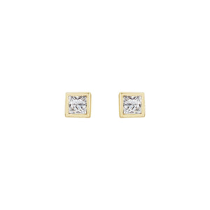 Square Bezel-Set Stud Earrings · 0.13–0.63 ct — 14K Yellow Gold view 2