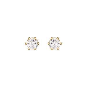 Round 6-Prong Stud Earrings · 0.17–2 ct — 14K Yellow Gold view 2