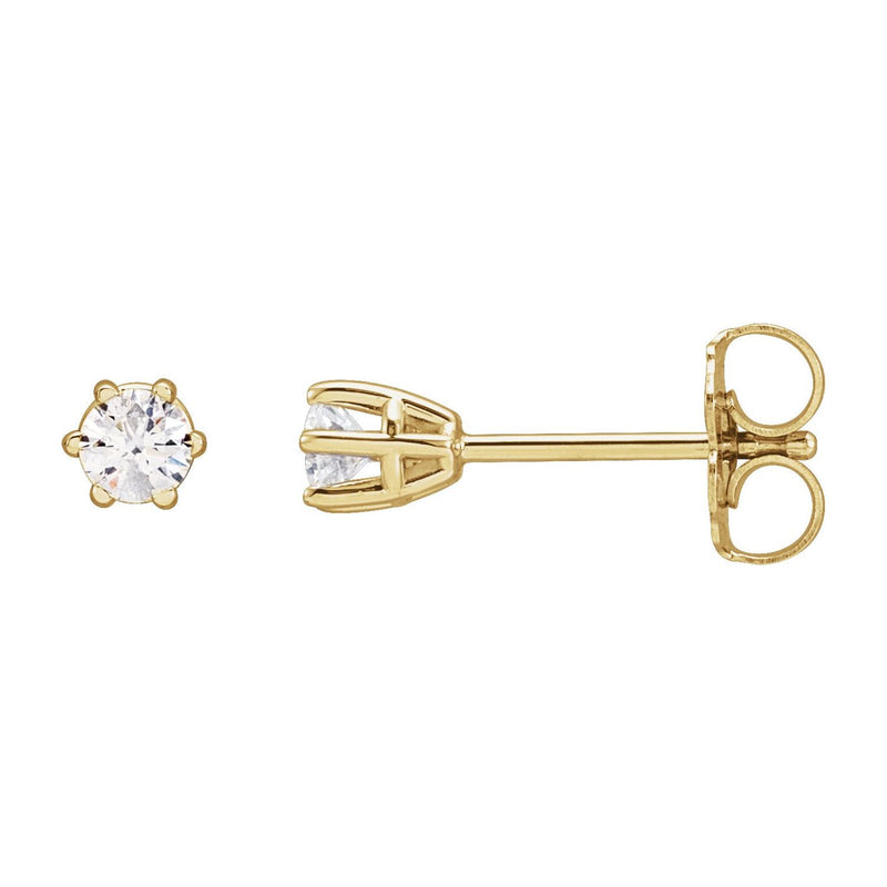 Round 6-Prong Stud Earrings · 0.17–2 ct — 14K Yellow Gold