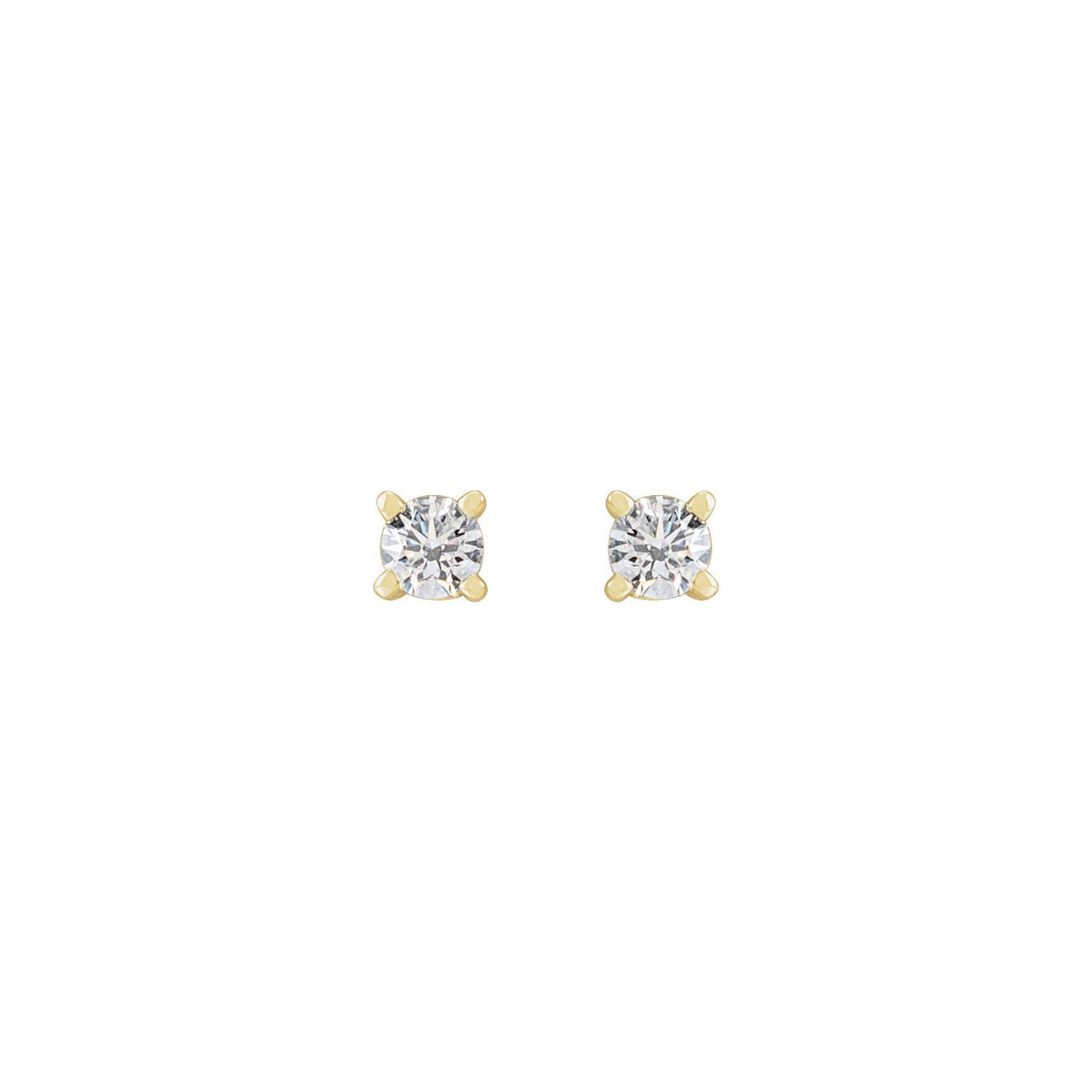 Round 4-Prong Stud Earrings · 0.13–0.5 ct — 14K Yellow Gold view 2