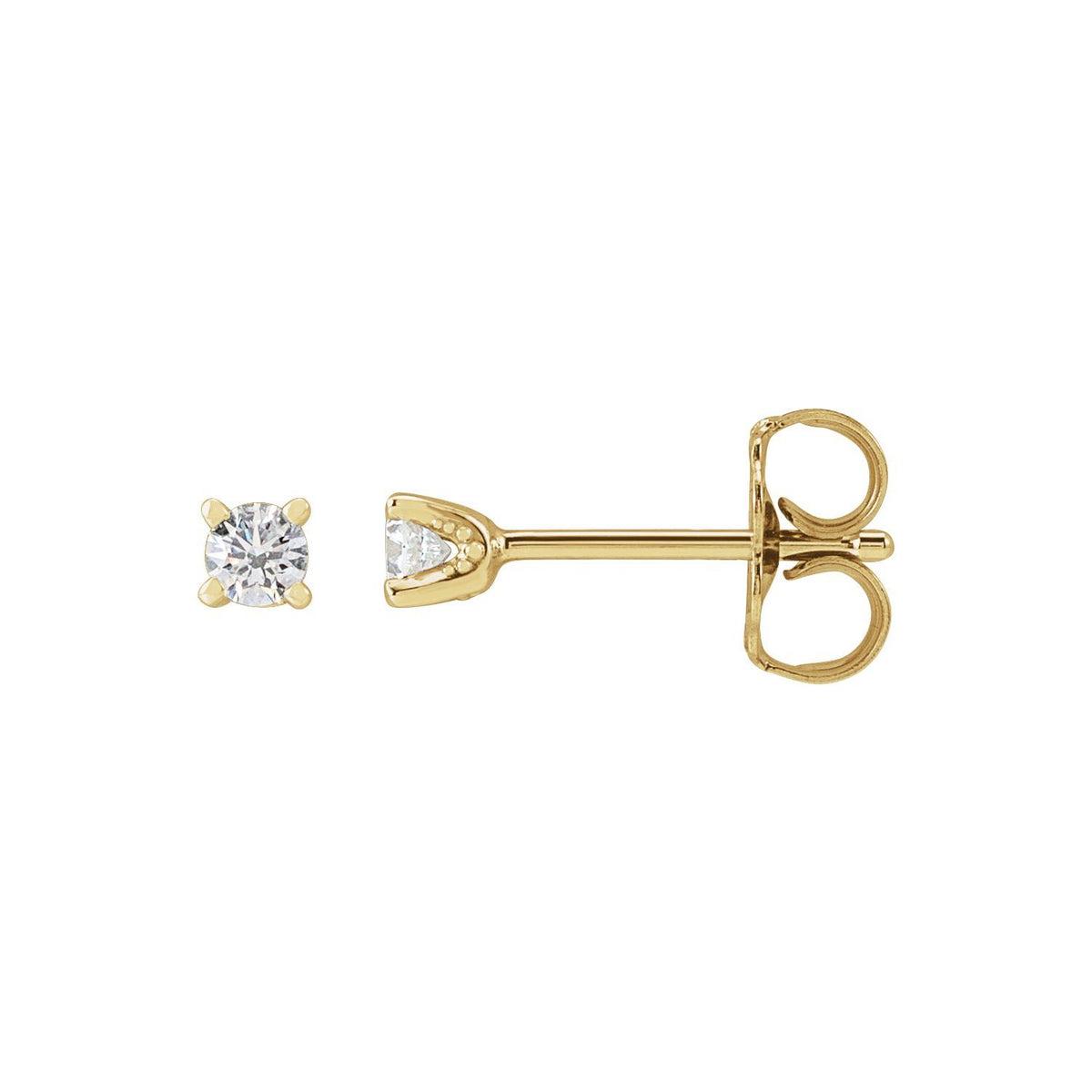 Round 4-Prong Stud Earrings · 0.13–0.5 ct — 14K Yellow Gold