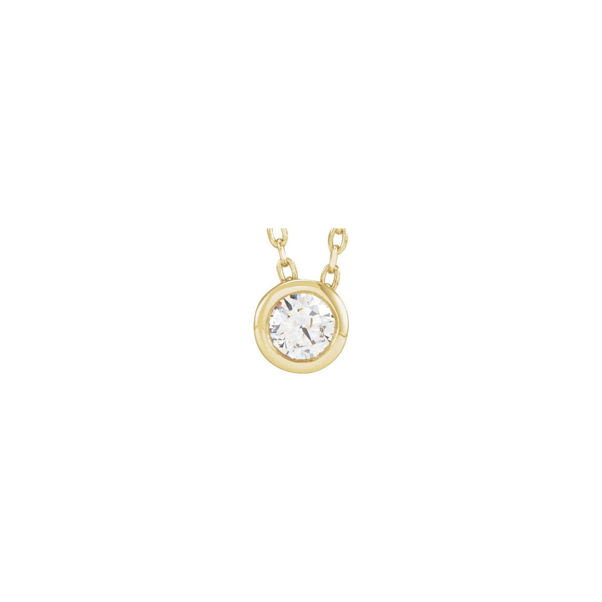 Solitaire Bezel-Set Necklace · 3.1–7.5 ct — 14K Yellow Gold