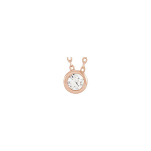 Solitaire Bezel-Set Necklace · 3.1–7.5 ct — 14K Rose Gold