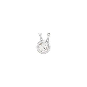 Solitaire Bezel-Set Necklace · 3.1–7.5 ct — 14K White Gold