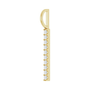 Vertical Bar Necklace or Charm/Pendant · 0.17 ct — 14K Yellow Gold view 2